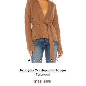 Tularosa - Halcyon cardigan in Taupe. Women's Taupe Cardigan Sweater